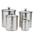 Old Dutch International Old Dutch International 1863SN 1.75-4.75 qt. Embossed Diamond Canister Set; Brushed Nickel - 4 Piece 1863SN